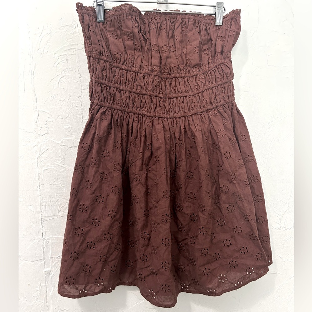 NWT White Fox Girly Girl Tube Top Eyelet Dress